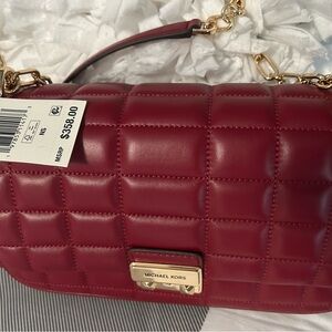 Michael Kors Burgundy Quilted Shoulder Bag